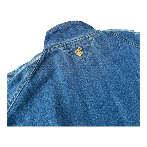 Vintage Rocawear Denim Jacket Women’s 3XL Oversized Embroidered Logo Y2K - Picture 9 of 11
